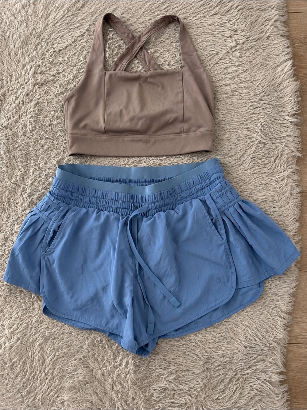 Vuori Sky Blue Athletic Shorts with Drawstring Waist